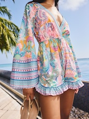 Lipsy Multi Printed Beach Cover-Up Playsuit - Image 2 of 5