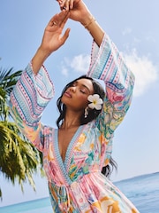 Lipsy Multi Printed Beach Cover-Up Playsuit - Image 3 of 5