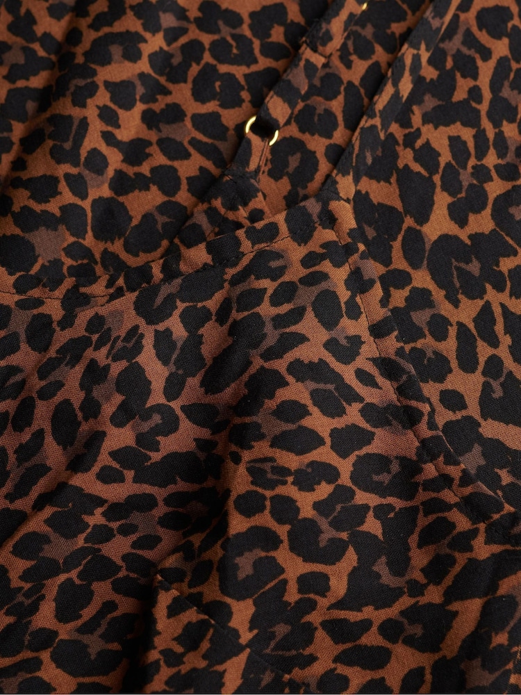 Superdry Leopard Print/Black Sleeveless Maxi Slip Jersey Dress - Image 7 of 7