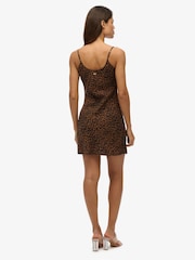 Superdry Leopard Mini Sleeveless Slip Jersey Dress - Image 3 of 7