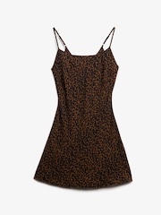 Superdry Leopard Mini Sleeveless Slip Jersey Dress - Image 6 of 7