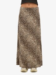 Superdry Leopard Column Maxi Skirt - Image 1 of 6