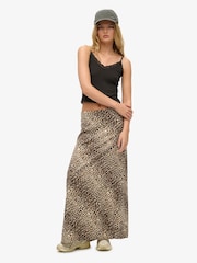 Superdry Leopard Column Maxi Skirt - Image 3 of 6