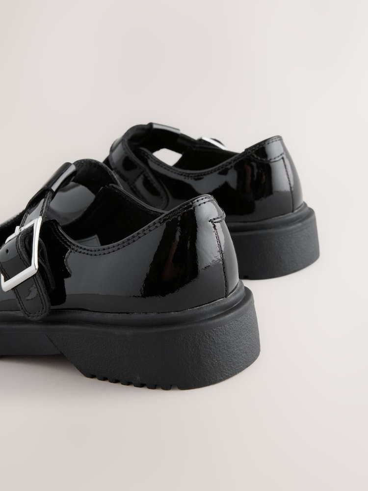 Black Chunky T-Bar School Shoes - Image 2 of 4