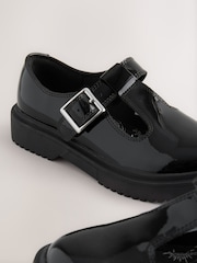 Black Chunky T-Bar School Shoes - Image 3 of 4