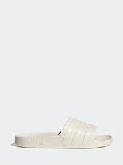 adidas White cream Sportswear Adilette Aqua Slides - Image 1 of 9