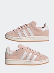 adidas Originals Pink/White Campus Trainers - Image 3 of 10