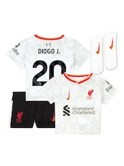 Nike White Liverpool Third Stadium Mini Kit 2024-25 Infant Diogo J. 20 - Image 1 of 3