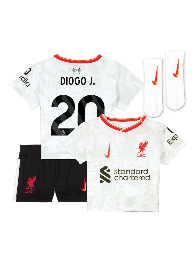 Nike White Liverpool Third Stadium Mini Kit 2024-25 Infant Diogo J. 20 - Image 1 of 3