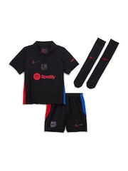 Nike Black Kids Barcelona Away Stadium Mini Kit 2024-25 Little Black Shirt - Image 1 of 4