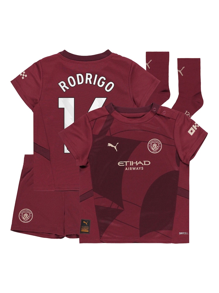 Puma Red Manchester City Third Babykit Football Shirt 2024-25 Rodrigo 16 - Image 1 of 3