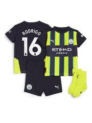 Puma Black Babykit Manchester City Away Football Shirt 2024-25 Rodrigo 16 - Image 1 of 3
