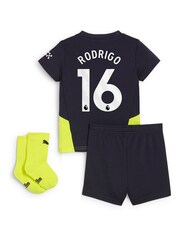 Puma Black Babykit Manchester City Away Football Shirt 2024-25 Rodrigo 16 - Image 2 of 3