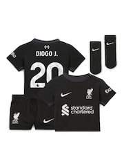 Nike Black Liverpool Away Stadium Mini Kit 2024-25 Infants Diogo J. 20 - Image 1 of 3