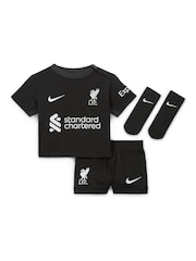 Nike Black Liverpool Away Stadium Mini Kit 2024-25 Infants Diogo J. 20 - Image 3 of 3
