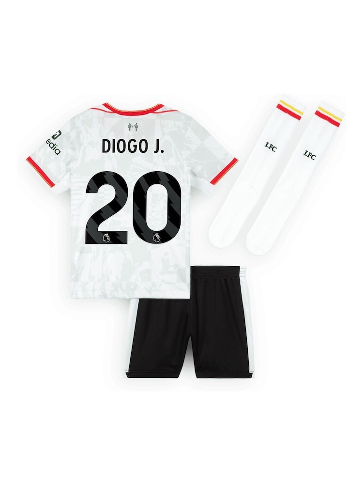 Nike White Liverpool Third Stadium Mini Kit 2024-25 Little Kids Diogo J. 20 - Image 2 of 3