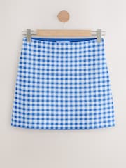 Blue Gingham Check Co-Ord Knitted Mini Skirt - Image 4 of 6