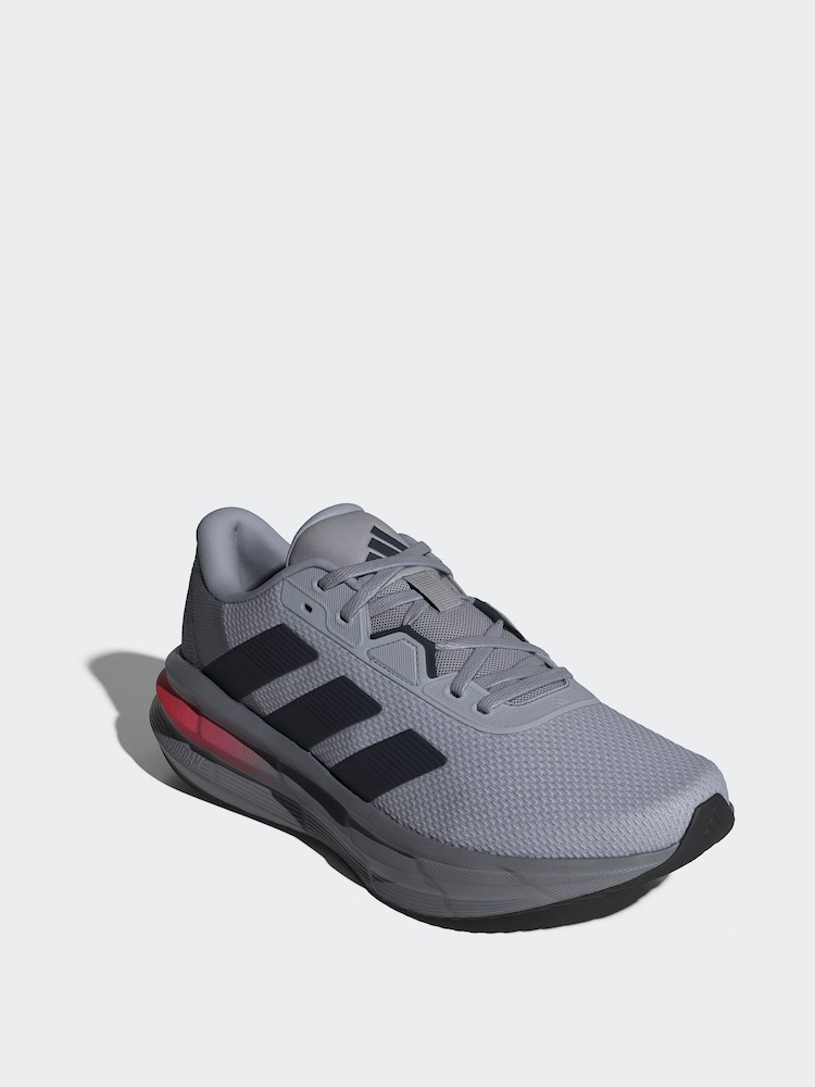 adidas Grey Chrome Galaxy 7 Running Trainers - Image 1 of 9