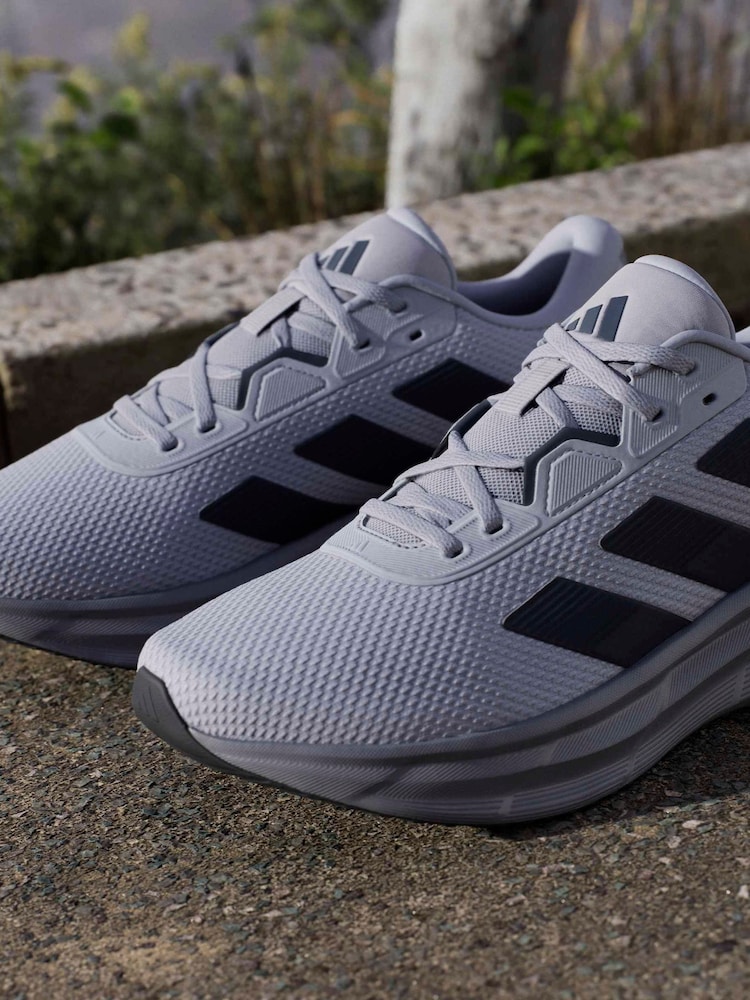 adidas Grey Chrome Galaxy Running Trainers