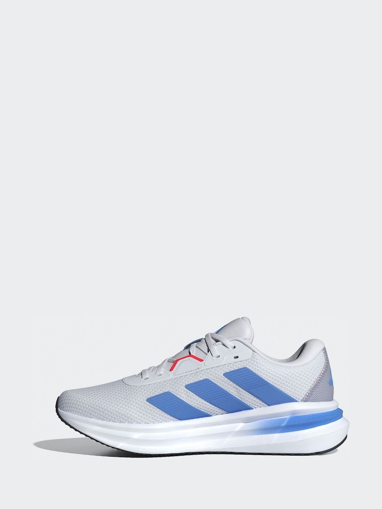 adidas Grey/Blue Galaxy 7 Running Trainers - Image 2 of 9