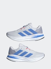 adidas Grey/Blue Galaxy 7 Running Trainers - Image 5 of 9
