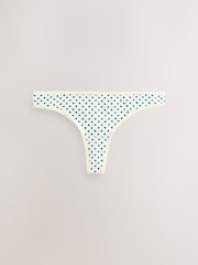 Green Floral Print Thong Cotton Rich Knickers 7 Pack - Image 11 of 14
