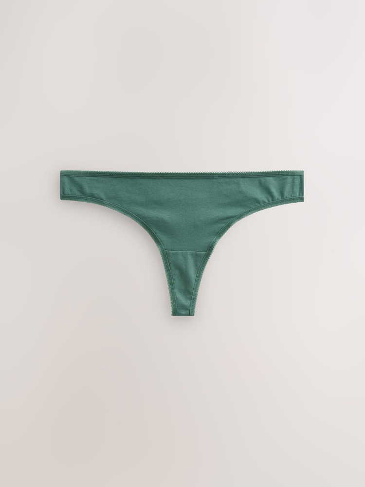 Green Floral Print Thong Rich Knickers 7 Pack - Image 2 of 10