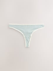Green Floral Print Thong Rich Knickers 7 Pack - Image 5 of 10