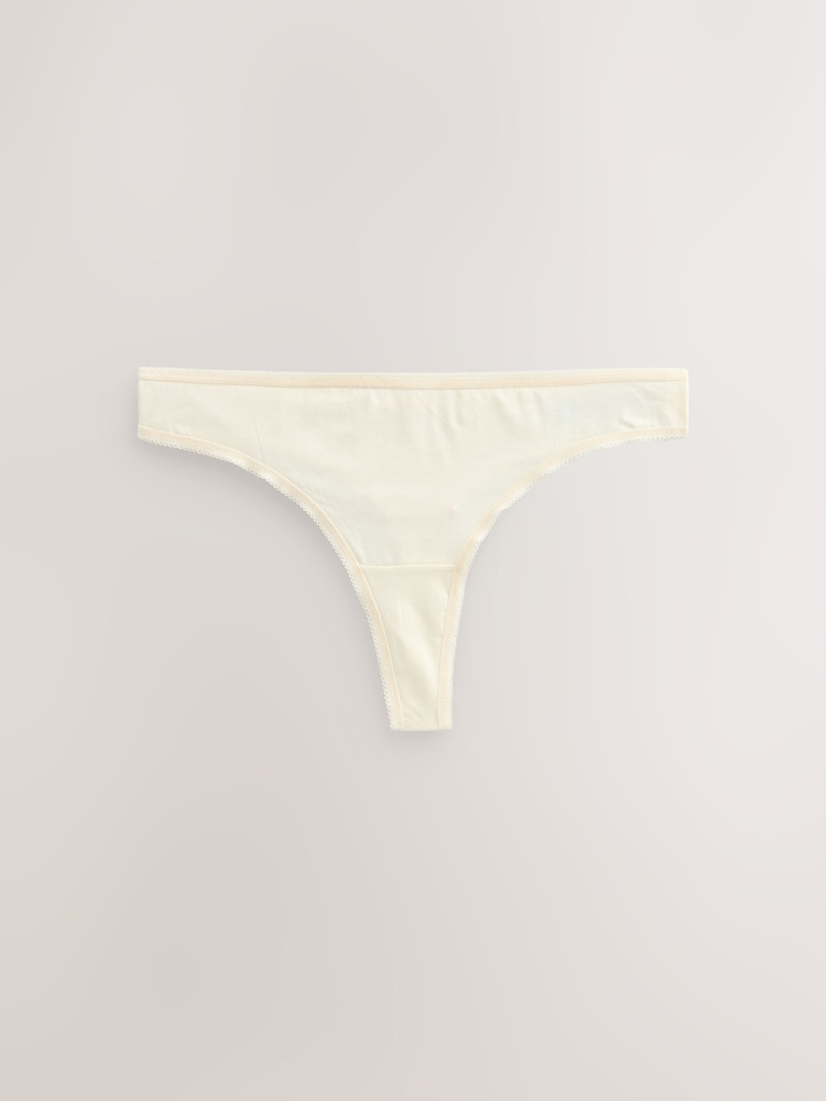 Green Floral Print Thong Cotton Rich Knickers 7 Pack - Image 8 of 10