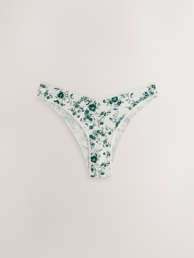 Green Extra High Leg Cotton Rich Knickers 7 Pack - Image 10 of 14