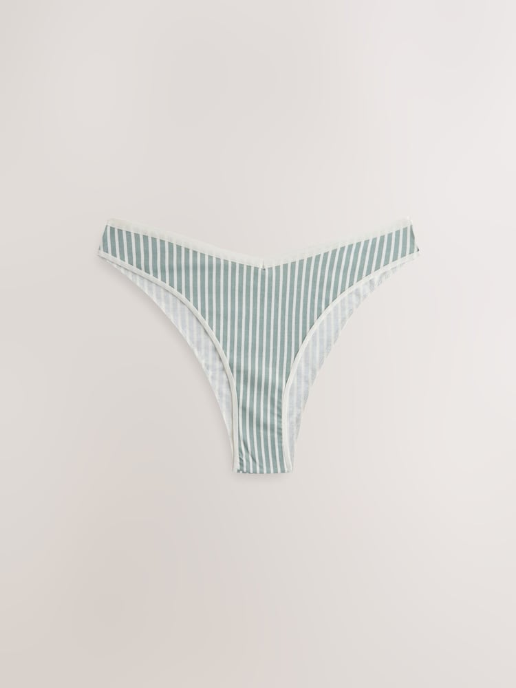 Green Extra High Leg Cotton Rich Knickers 7 Pack - Image 11 of 14