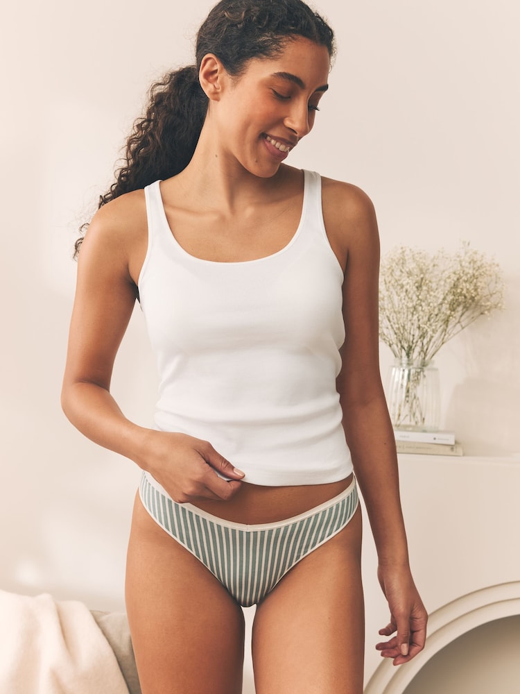 Green Extra High Leg Cotton Rich Knickers 7 Pack - Image 4 of 14