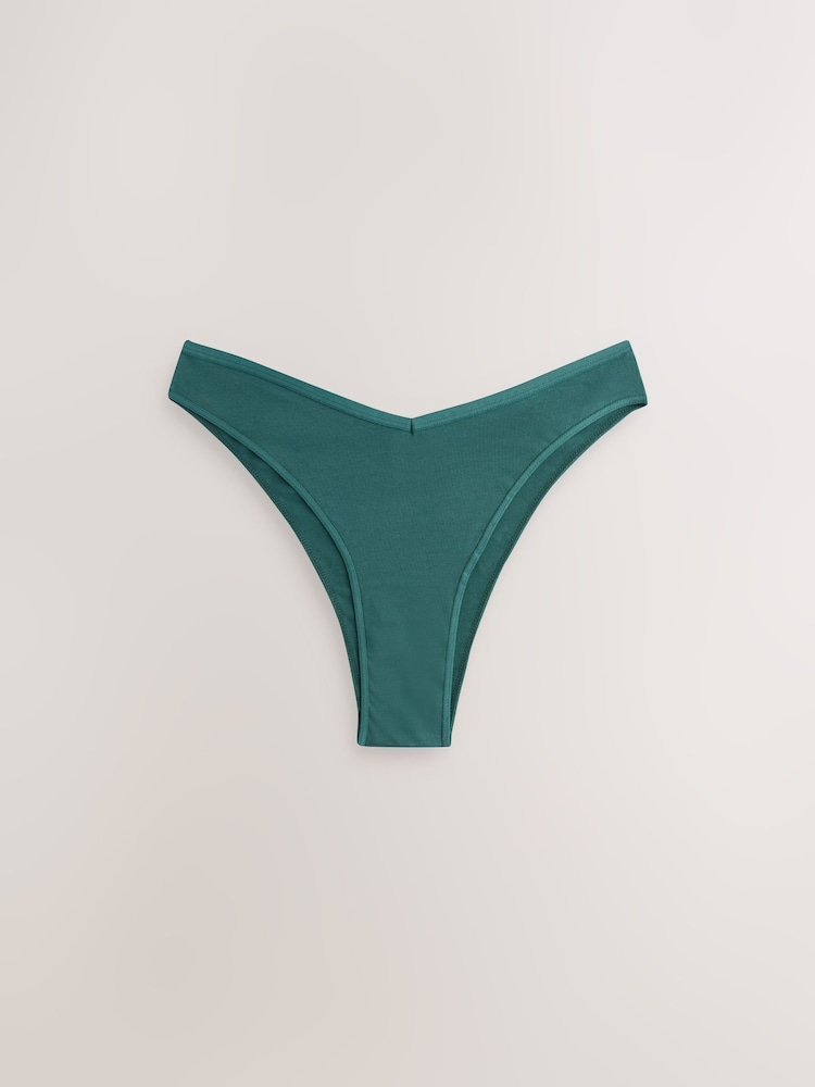Green Extra High Leg Cotton Rich Knickers 7 Pack - Image 6 of 14