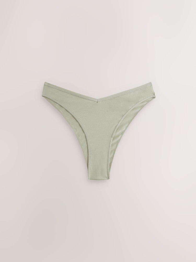 Green Extra High Leg Cotton Rich Knickers 7 Pack - Image 8 of 14