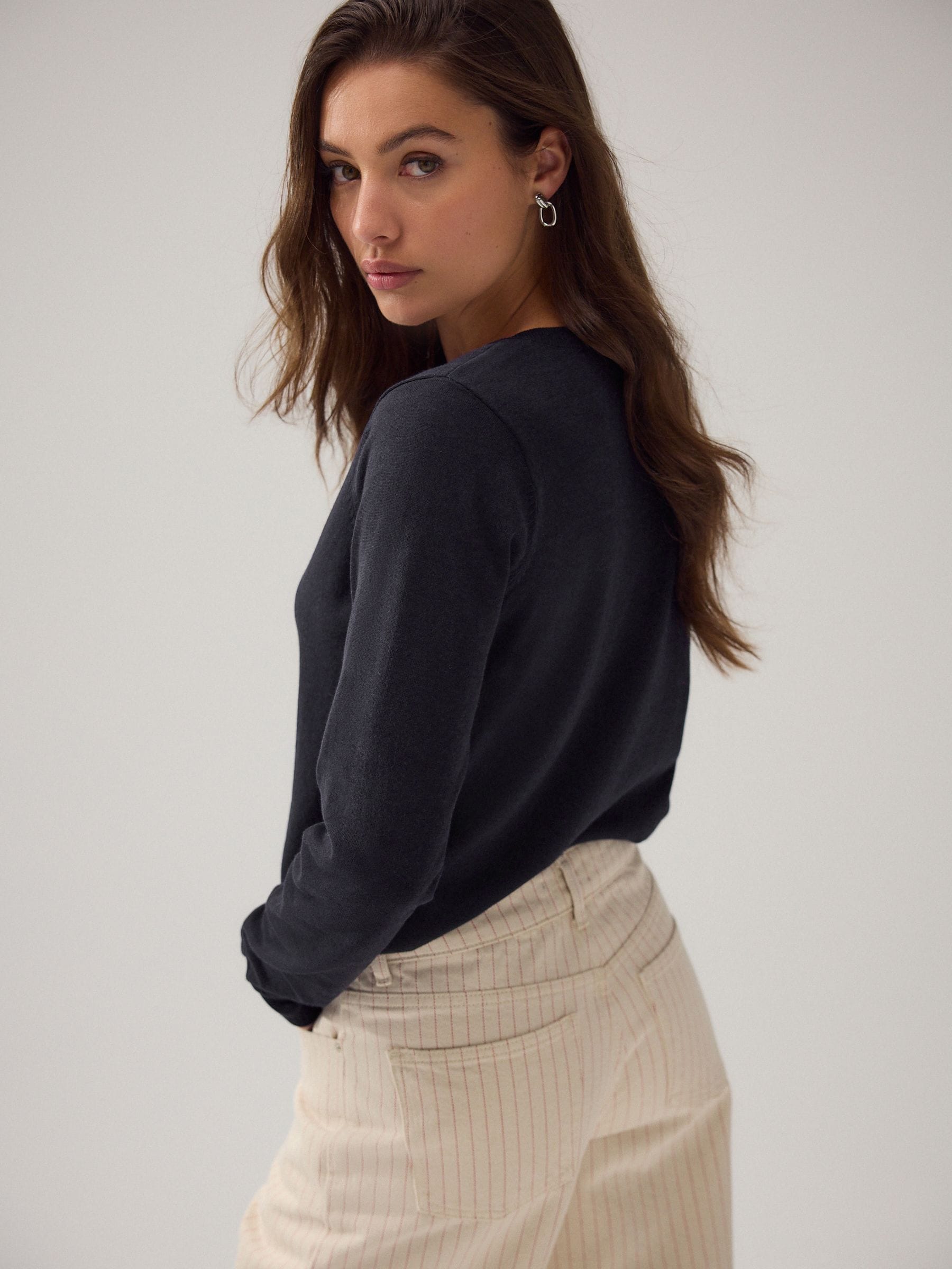 Buy Navy Blue Soft Touch V-Neck Cotton Rich Jumper from Next Canada