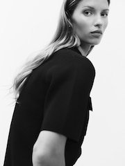 Dark Navy Knitted Polo Shirt With Pockets - Image 4 of 9