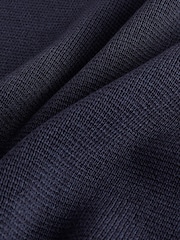 Dark Navy Knitted Polo Shirt With Pockets - Image 8 of 9