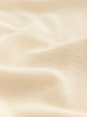 Ecru Cream Tipped Soft Touch V-Neck Knitted Polo Top with Cotton - Image 6 of 7