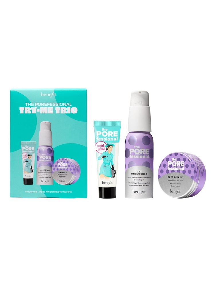 Benefit The Porefessional Try Me Trio Porefessional Primer  Skincare Oil Cleanser  Clay Face Mask Gift Set - Image 1 of 5