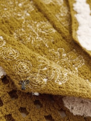 Azeitona verde - Floral Print Crochet Jacket Cardigan - Imagem 9 de 9