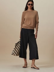 Camel Soft Touch Crew Neck Jumper With Cotton - Image 2 of 8