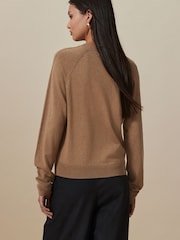 Camel Soft Touch Crew Neck Jumper With Cotton - Image 3 of 8