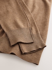 Camel Soft Touch Crew Neck Jumper With Cotton - Image 8 of 8