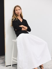Black Soft Touch V-Neck Jumper with Cotton - Image 2 of 8