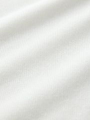 White Ecru Short Sleeve Crew Neck T-Shirt With Linen - Image 9 of 9