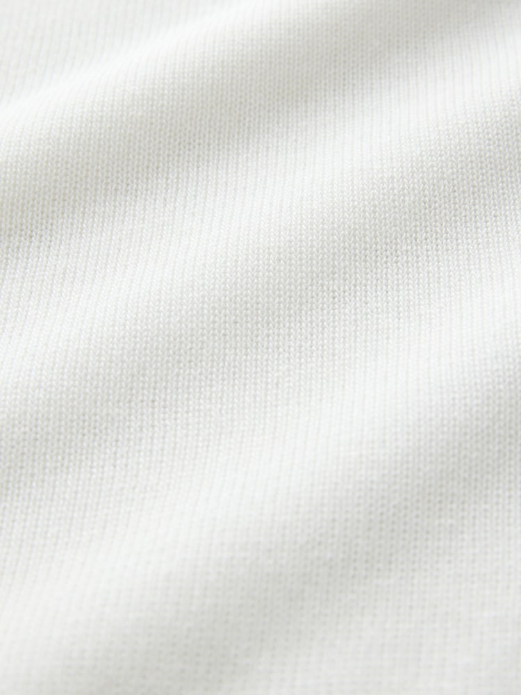 White Ecru Short Sleeve Crew Neck T-Shirt With Linen - Image 9 of 9
