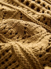 Khaki Green Cotton Stitch Long Sleeve V-Neck Jumper - Image 7 of 7