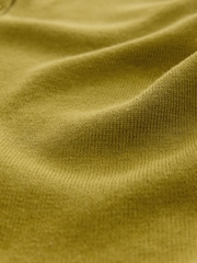 Olive Green Soft Touch V-Neck Knitted Polo Top with Cotton - Image 5 of 6