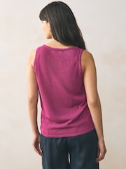 Baga roxa - Regata Henley de malha com Linen - Imagem 3 de 7