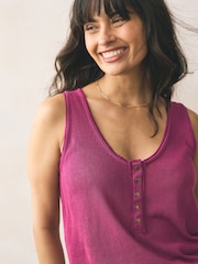Baga roxa - Regata Henley de malha com Linen - Imagem 4 de 7